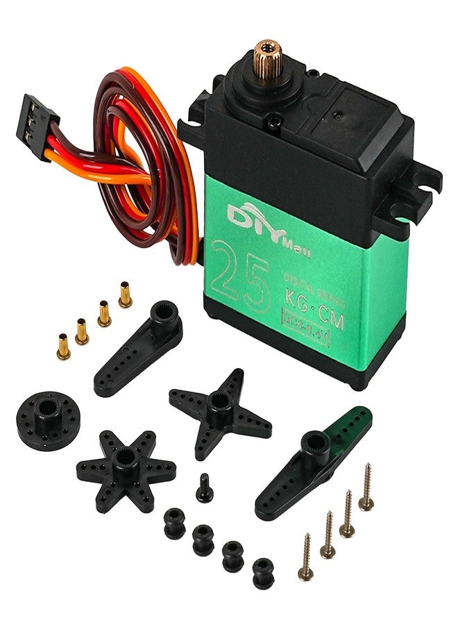 DIYmall TD-8825MG Digital Servo 25kg High Torque 360 Degree Continuous Rotation Angle-uncontrollable 500-2500usec Metal Gear RC Servo for Robot Gimbal Car Aircraft - Image 1